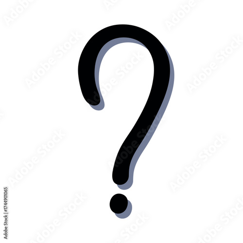 Hand drawn question mark clipart Single element for design