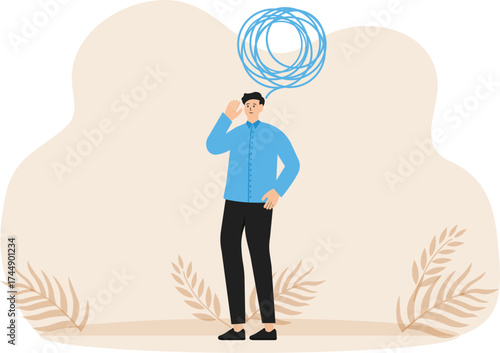 Stress at work,exhausted from overworked,problems or frustrated office worker concept
