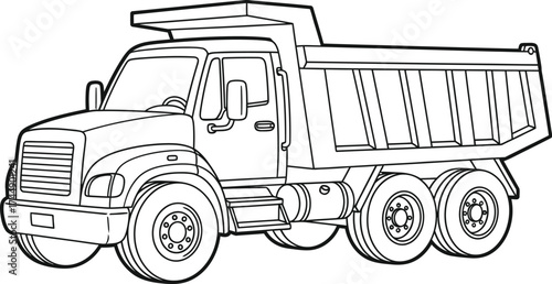 Dump truck coloring page printable free easy transportation vehicle