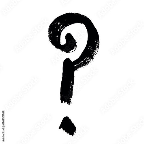 Hand drawn question mark clipart Single element for design