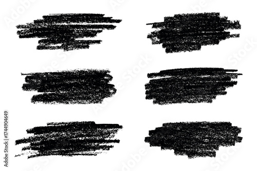 Set of brush paint stroke texture swatch Hand painted background Ink scribble dab clipart Paint smudge for tags and stamps design