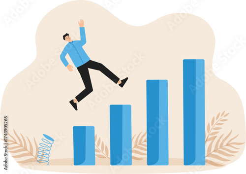 Business challenge and revenue,recover from economic crisis,earning and profit growth concept
