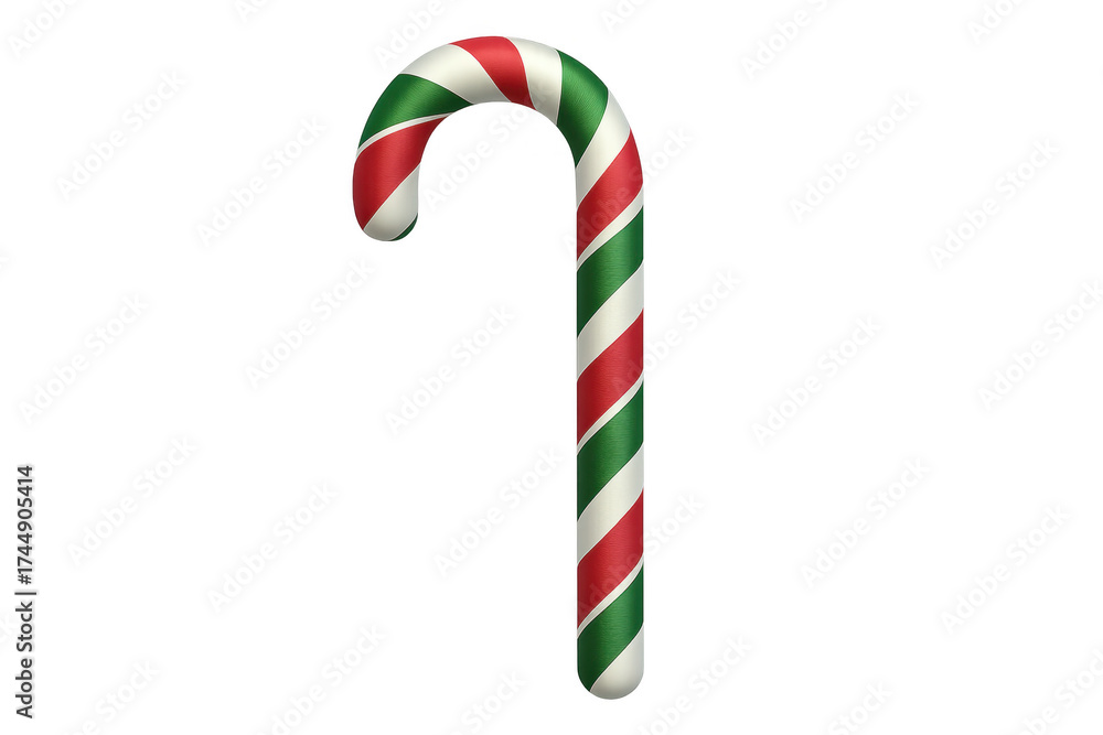Obraz premium Candy cane with red, green, and white stripes
