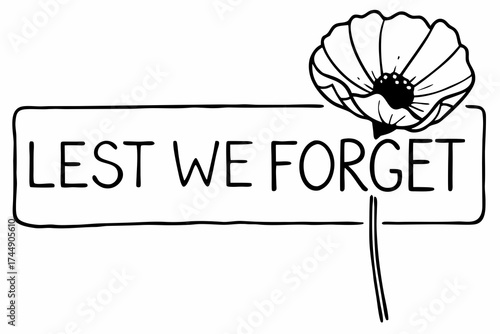 Lest we forget poppy flower memorial day
