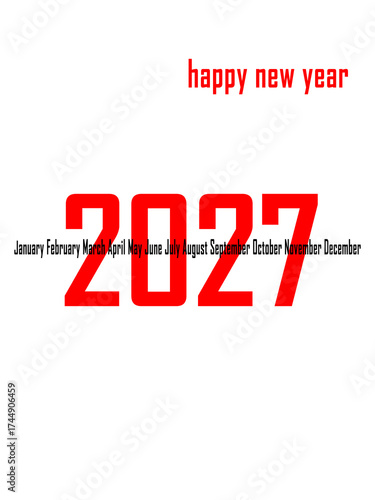 2027 new year text design agenda celebration greeting background template. New year's eve celebration concept. Happy New Year