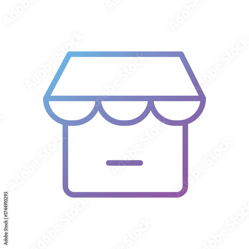 Online shopping gradient line icon design e-commerce icon