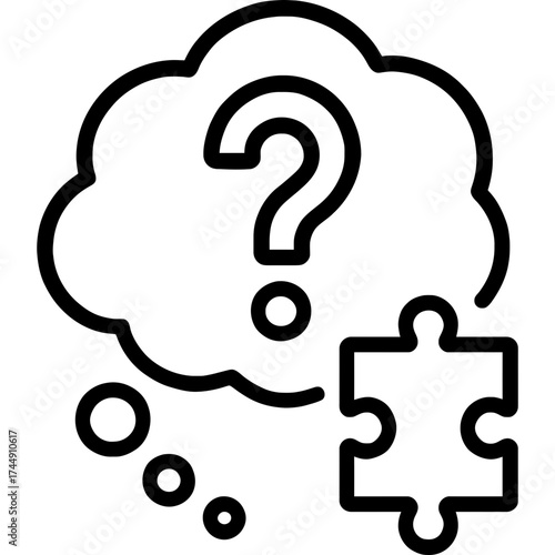 Riddle question mark outline icon vector