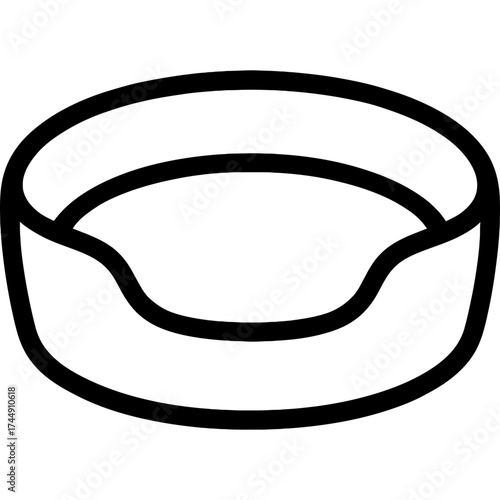 Pet bed cushion outline icon vector