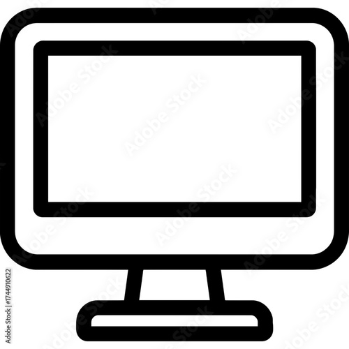 Monitor display outline icon vector
