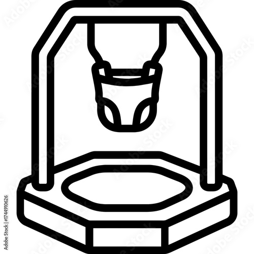 Vr treadmill platform outline icon vector