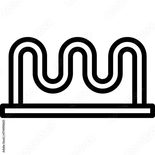 Bike rack public parking clean outline icon vector
