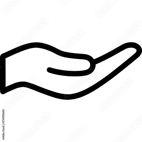 Hand holding position outline icon vector