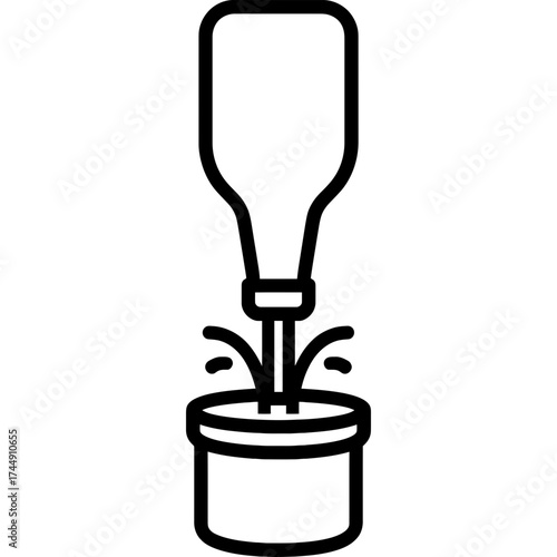 Bottle rinser vinator outline icon vector