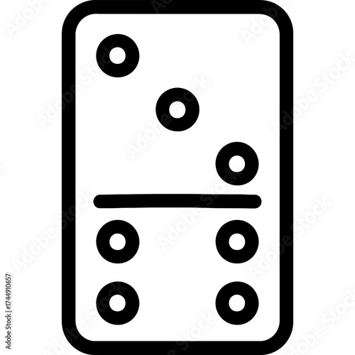 Domino tile outline icon vector