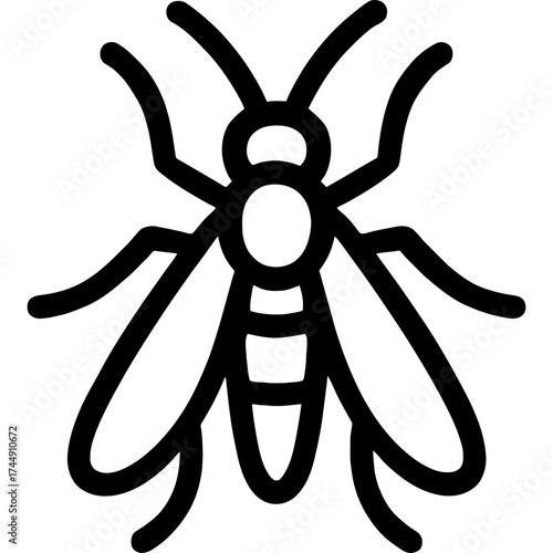 Minimalistic midge fly outline icon