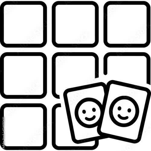 Memory card outline icon vector