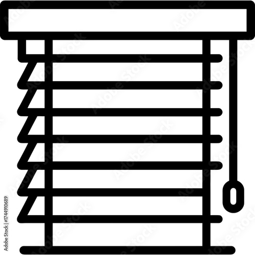 Window blind outline icon vector