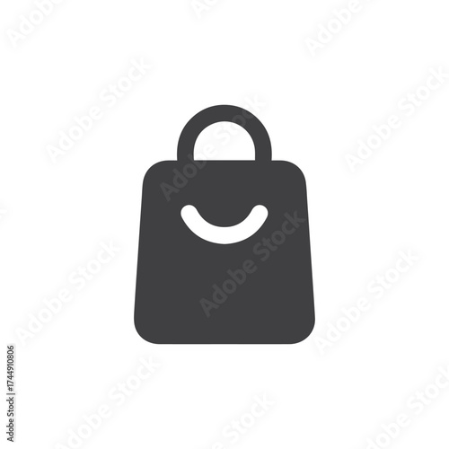 Online shopping bag fill black icon design