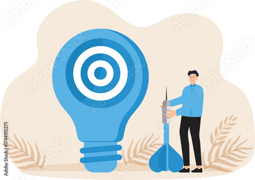 Accuracy in setting goals,successful idea and achieving high results, business career for searching for opportunities
