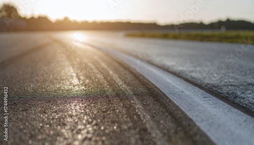 Wallpaper Mural Motorsport asphalt road glistens reflecting the early morning sun Torontodigital.ca