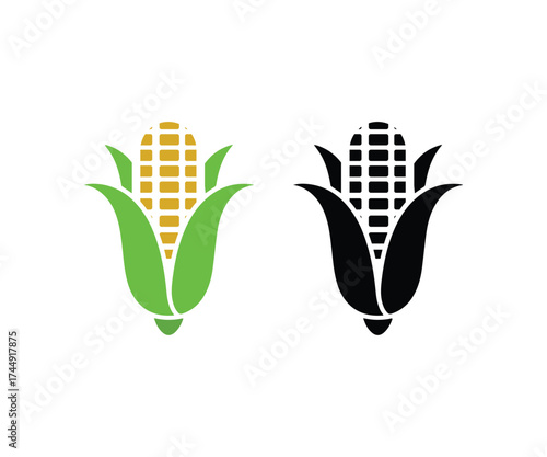 Minimal corn design on white background