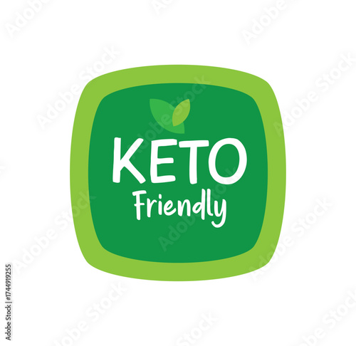 keto friendly sign on white background	