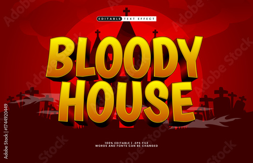 bloody house editable text effect