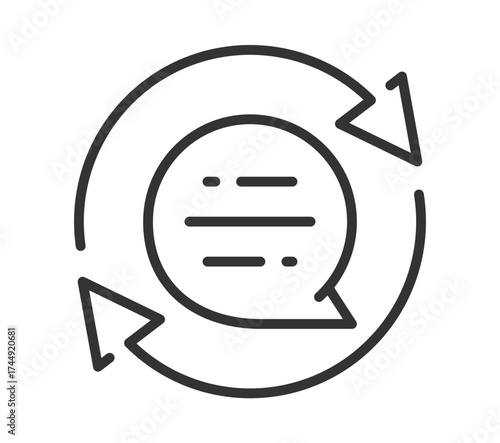 Chat bubble with arrows icon for communication and update themes