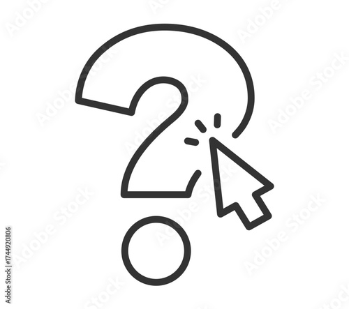 Cursor clicking question mark icon illustration