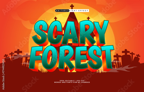 scary forest editable text effect