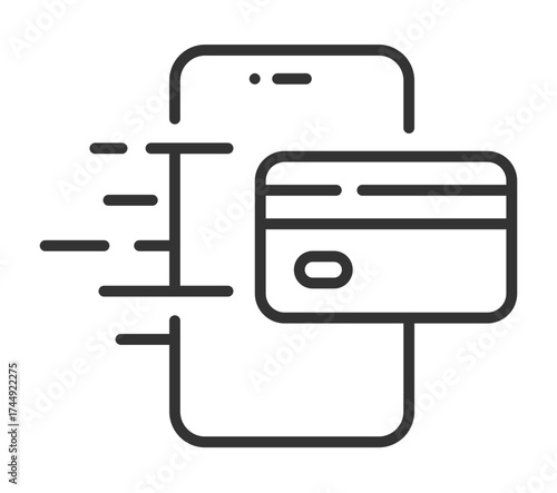 Mobile contactless payment concept with smartphone and credit card icon