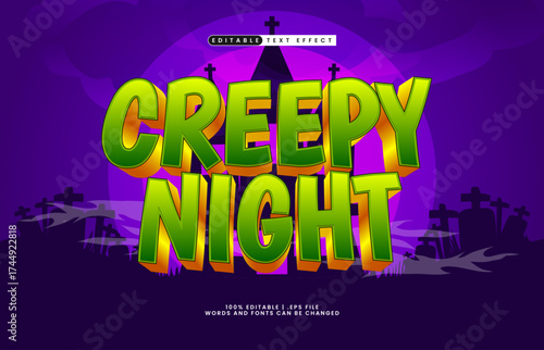 creepy night editable text effect
