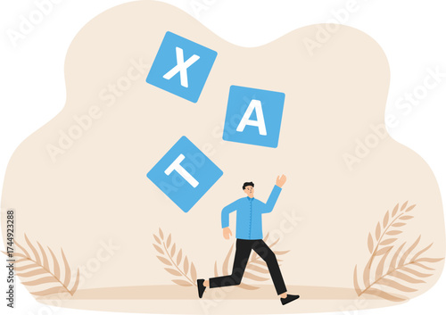 Tax evasion and illegal hide revenue,  Avoid paying government tax, fraud and money laundering or financial crime concept
