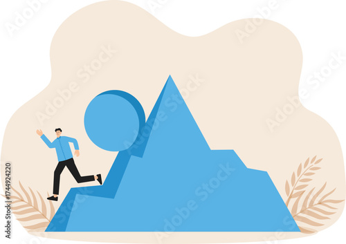 Run away from trouble and avoid from working stress, conflict with people or escape from financial problem or economic crisis concept
