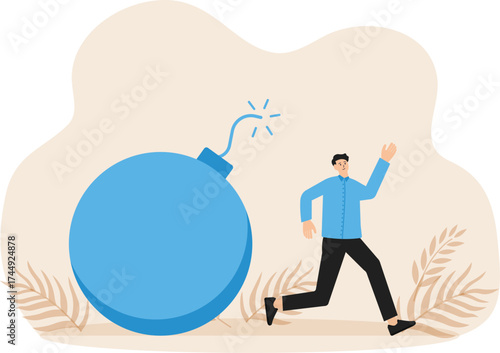 tax or loan payment trouble, stock market and crypto currency crisis concept
