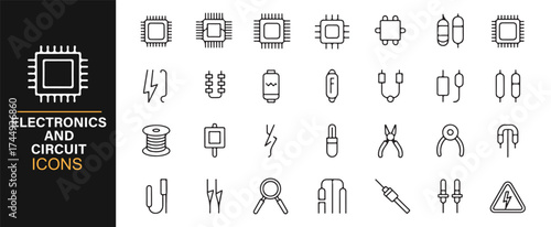 Icons of Electronics and Circuit Components for Use in Digital and Tech Projects