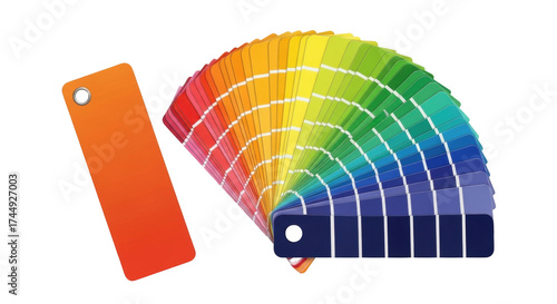 Cuadro en lienzo Isolated Swatches of Rainbow of Paint Colors for Interiors, Palette Sample, Colo