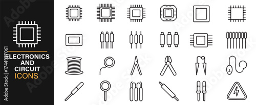 High-Quality Electronics and Circuit Icons for Engineering and System Design