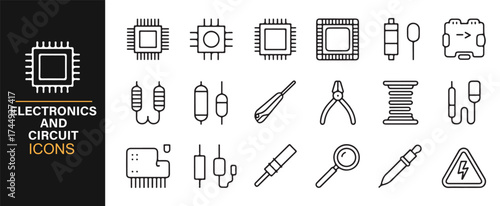 Modern Icons of Electronic Components for Engineering and Circuit Projects
