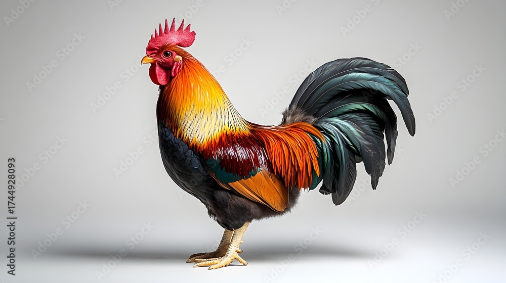 Fototapeta premium Vibrant Rooster in Profile