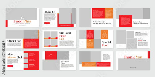 food powerpoint presentation slide template for restaurant presentation layout.