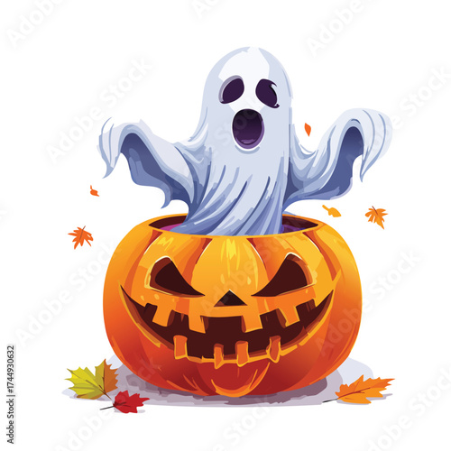 Spooky specter emerges from carved squash