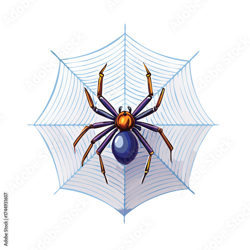 Spooky arachnid on its silken abode