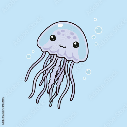 Australian endemic animals Box Jellyfish vector illustration