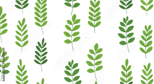 Pattern of delicate green leaves against a white background.
