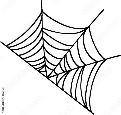 Spider Web Crayon Illustration