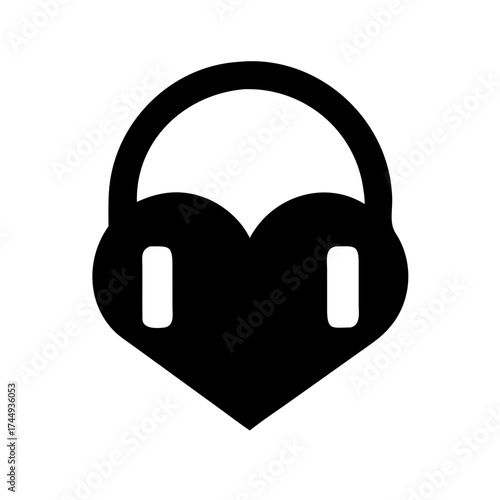 Heart shaped headphones represent love for music