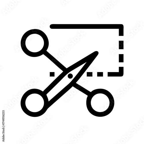 Scissors cutting paper illustration