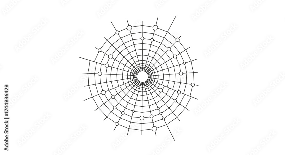 Obraz premium Abstract radial geometric pattern with intricate lines and symmetry.