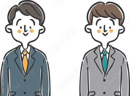 男性会社員　上半身　ベクター

